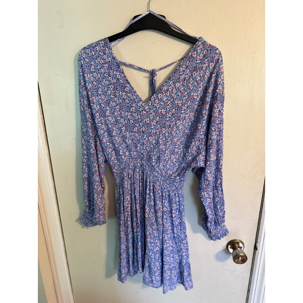 Jopna‎ Floral Print Dress Cottagecore Mini Dress Long Sleeve Size Large